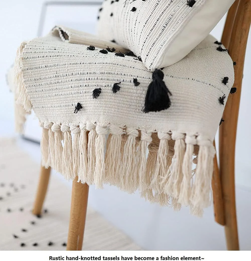 Boho Bathroom Rugs 2'X3' Cotton Hand Woven Area Rug with Tassels Cute Checkerboard Tufted Rug Farmhouse Throw Rug for Laundry Bedroom Living Room Entryway