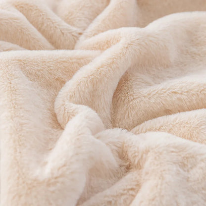 Coral Velvet Bubble Rabbit Flannel Blanket - All-Season 